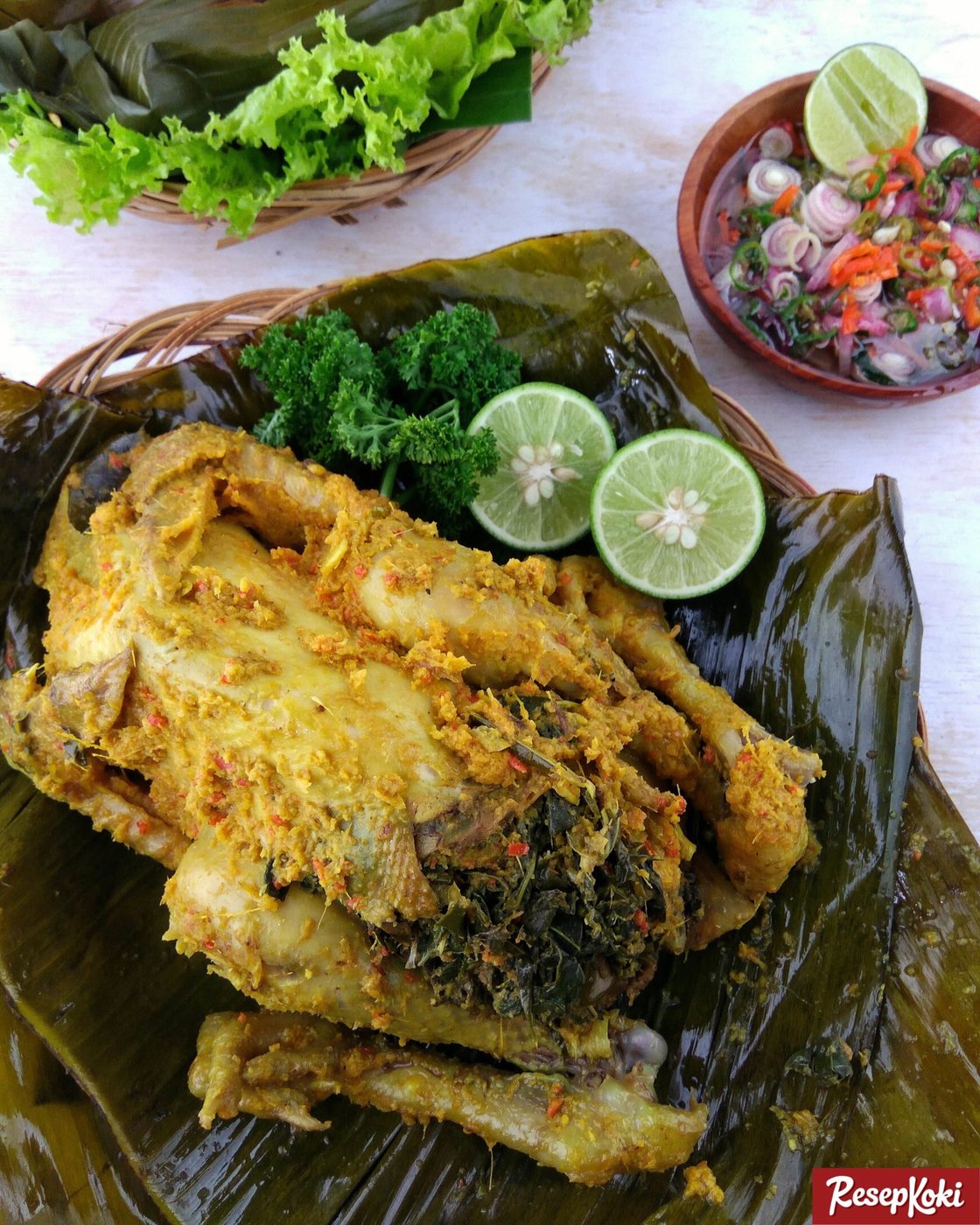 Authentic Ayam Betutu from Bali — traditional Indonesian main dish