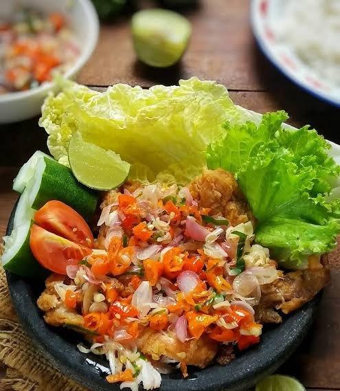 Authentic Smashed Chicken with Raw Sambal from Indonesia — traditional Indonesian main dish with step-by-step cooking instructions
