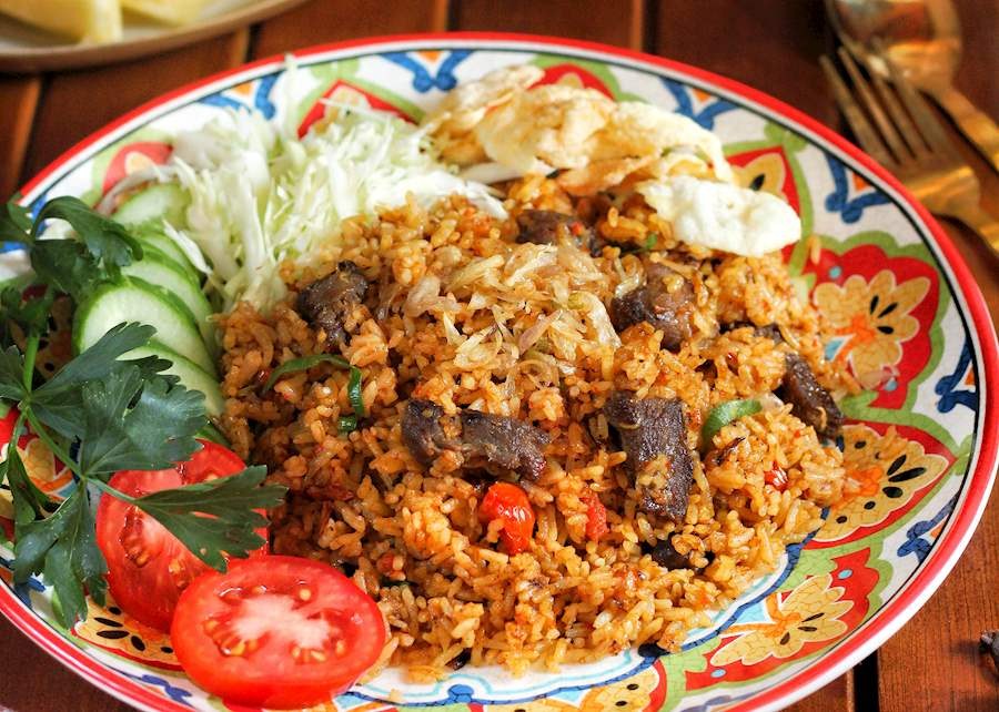 Authentic Nasi Goreng Kambing Gulai: Gulai Goat Fried Rice from Jakarta