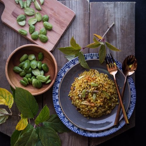 Authentic Petai Fried Rice from Indonesia — traditional Indonesian main dish with step-by-step cooking instructions