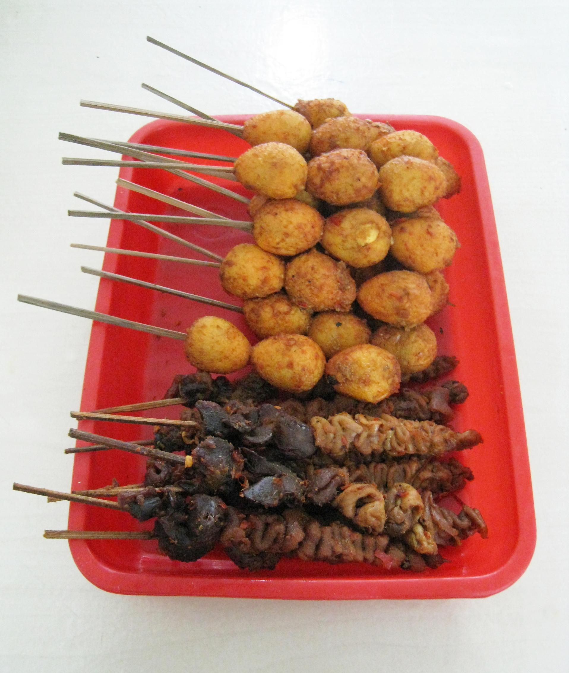Authentic Intestine Satay from Indonesia